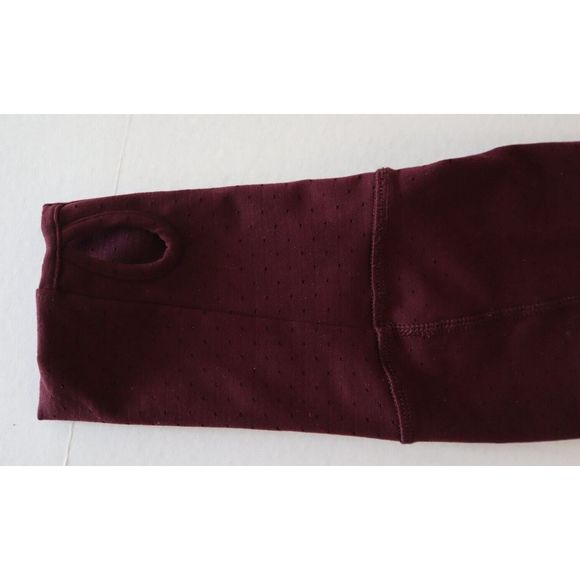 Lululemon Women's Sz 12 Burgundy Full Zip Mock Neck Hooded In Stride Jacket - Picture 5 of 9